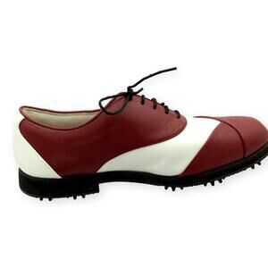 Footjoy Europa Golf Shoes Womens Size 7.5 M Red And White Lace Up 99203